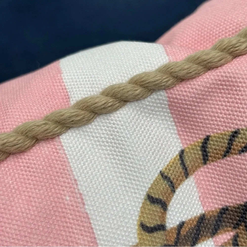 Anthropologie By The Sea Lobster Pillow NWT Nathalie Lete Indoor/Outdoor Striped
